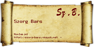 Szorg Bars névjegykártya
